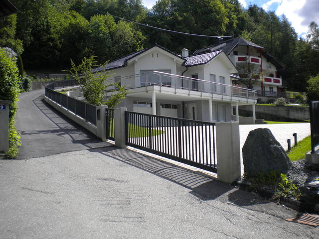 Modell ST Zaunfelder mit Drehtor in Schräge